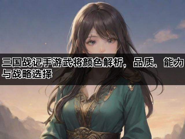 三国战记手游武将颜色解析，品质、能力与战略选择