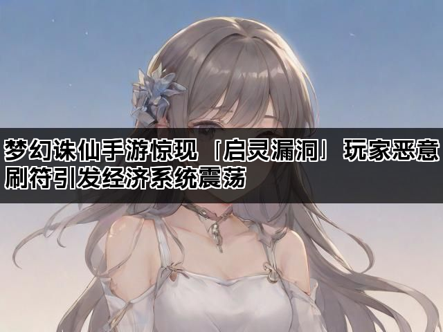 梦幻诛仙手游惊现「启灵漏洞」玩家恶意刷符引发经济系统震荡