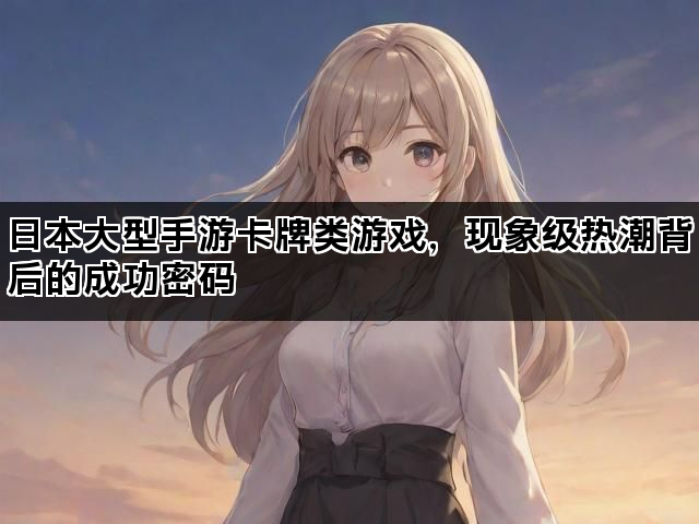 日本大型手游卡牌类游戏，现象级热潮背后的成功密码
