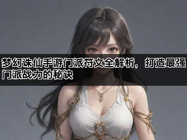 梦幻诛仙手游门派符文全解析，打造最强门派战力的秘诀