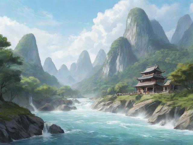 梦幻手游高山流水区，一曲虚拟世界的山水乐章